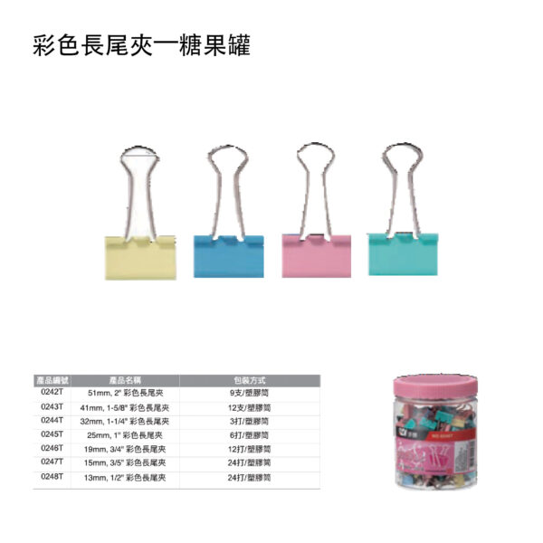 彩色長尾夾—糖果罐