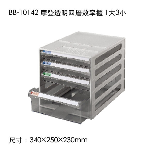 BB-10142 摩登透明四層效率櫃 1大3小
