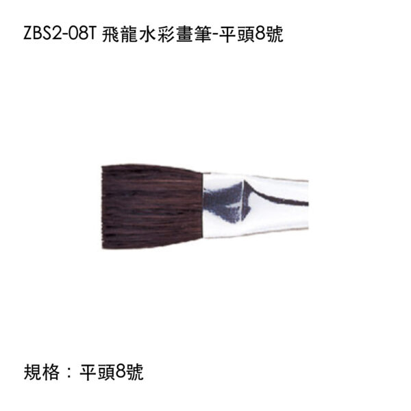 ZBS2-08T 飛龍水彩畫筆-平頭8號