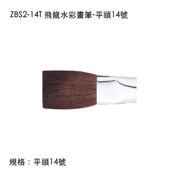 ZBS2-14T 飛龍水彩畫筆-平頭14號