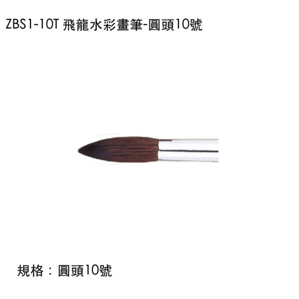 ZBS1-10T 飛龍水彩畫筆-圓頭10號