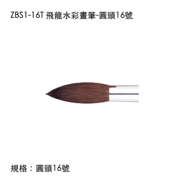 ZBS1-16T 飛龍水彩畫筆-圓頭16號