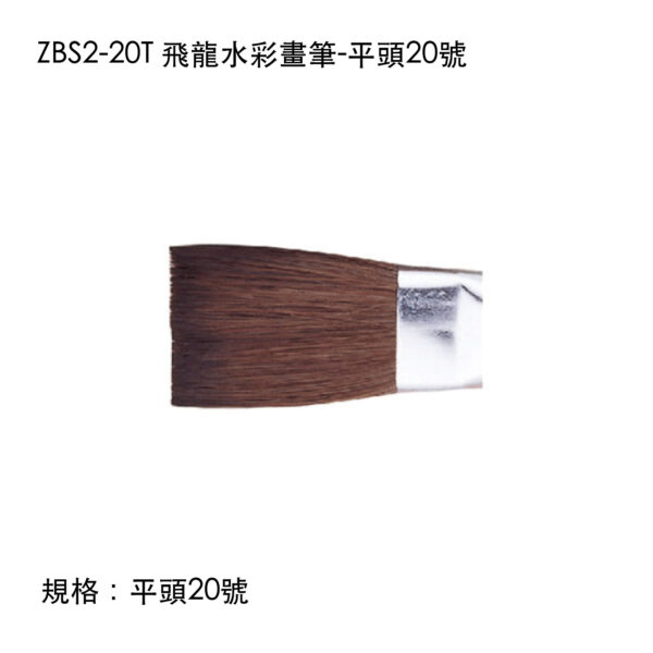 ZBS2-20T 飛龍水彩畫筆-平頭20號